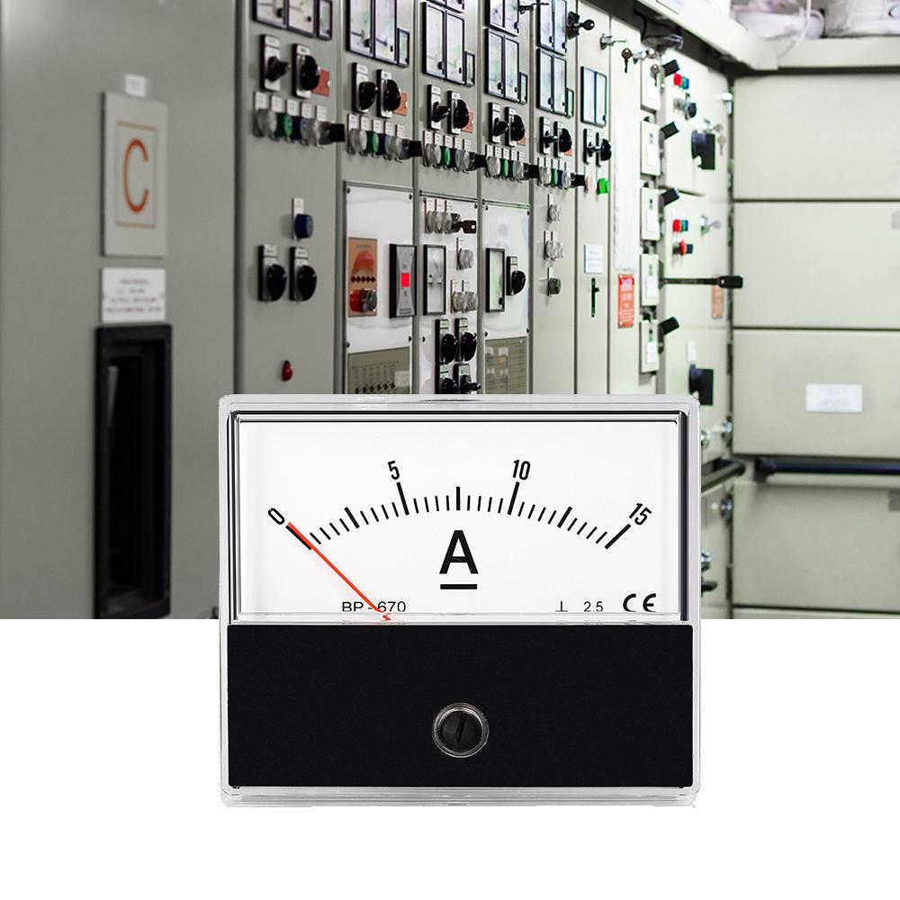 Analog Current Panel Meter Ammeter Gauge Class 2.5 Accuracy DC 0-15A Analog Ammeter Ampere Measurement Tester Gauge