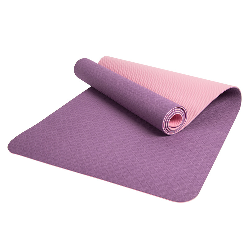 Thảm Tập Yoga TPE 2 Lớp 6mm, Thảm Mềm Mại, Thấm Hút Mồ Hôi, Chống Trơn Trượt