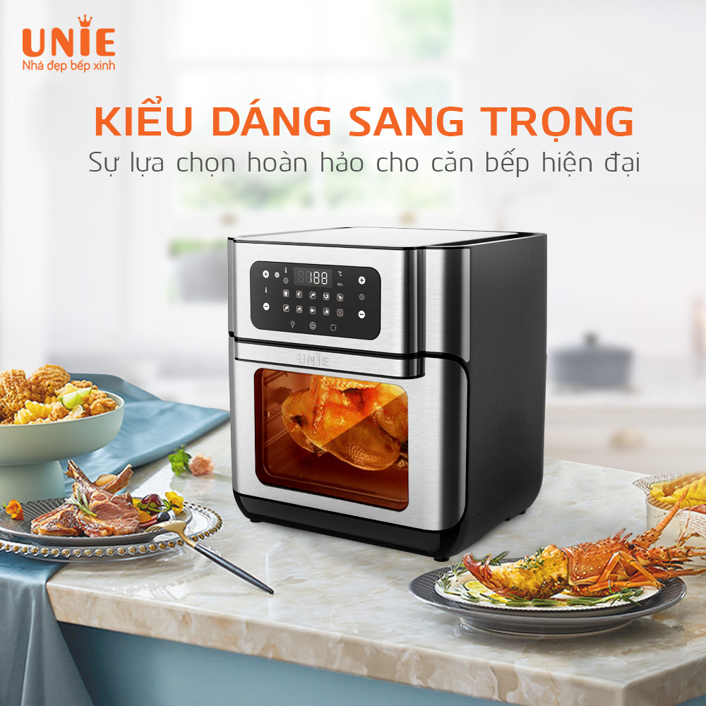 Nồi Chiên Không Dầu Unie UE-1000 Tiêu Chuẩn Đức 10 Chương Trình Nướng Dung Tích 12 Lít Công Suất 1800W - Hàng Chính Hãng