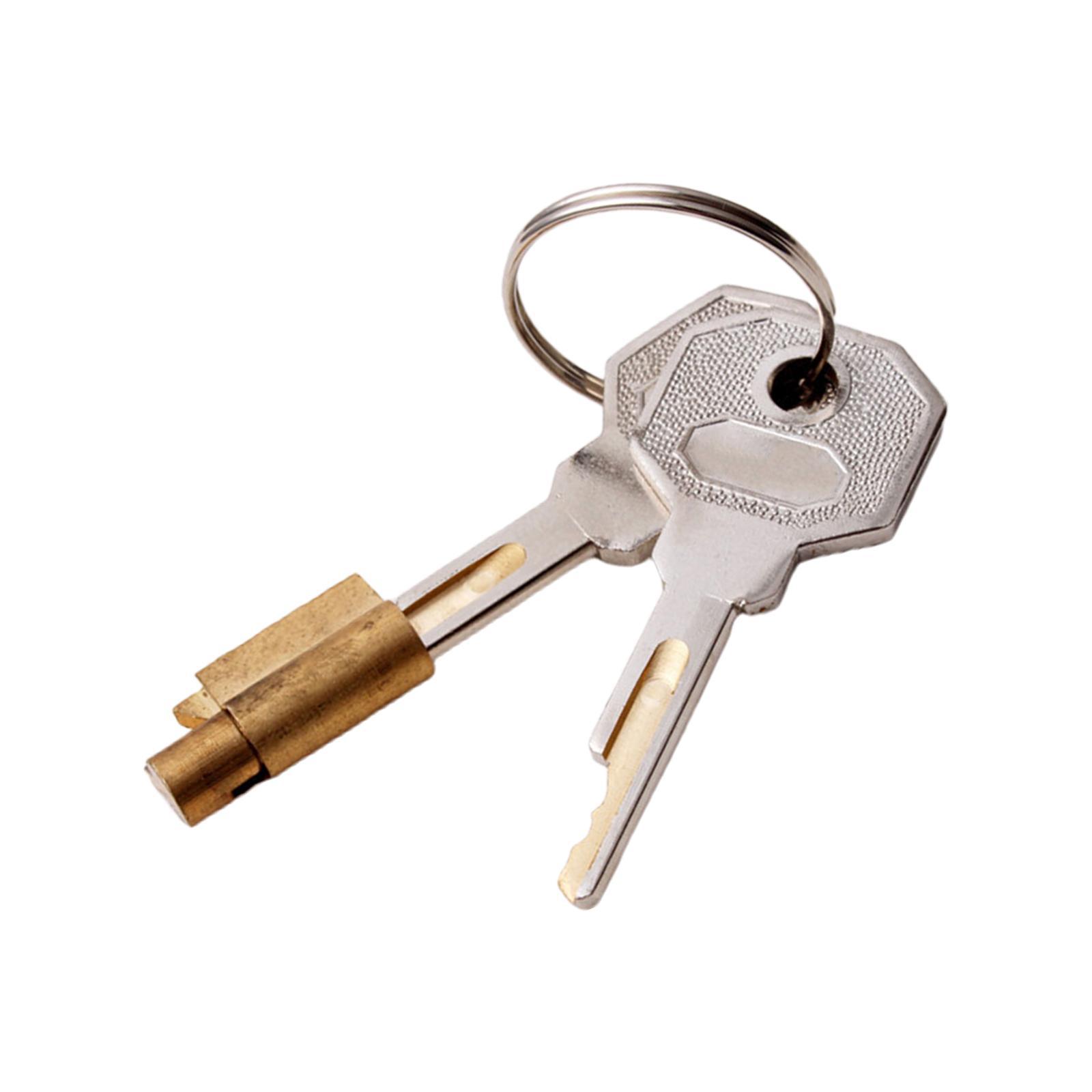 Cabinet Lock with Keys Single Open Cylinder Hasp Lock Steel Hardware Letter Box Locker Refrigerator Lock Door Lock Cylinder Lock with 2 Keys