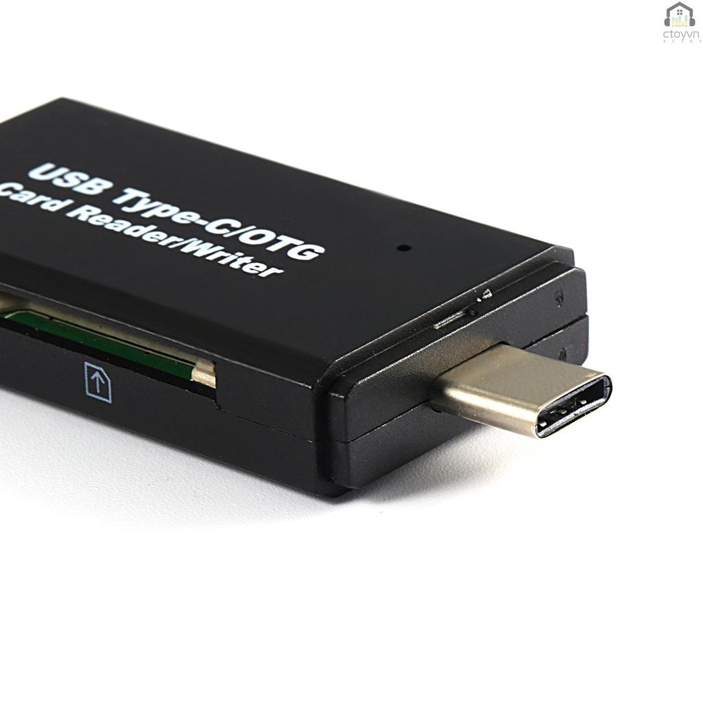 Đầu đọc thẻ nhớ USB loại C 3 trong 1 nhỏ gọn tiện dụng