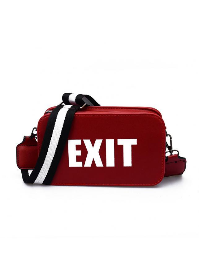 Túi Hộp Đeo Chéo EXIT Dây Sọc Trắng Đen Thời Trang Parisa