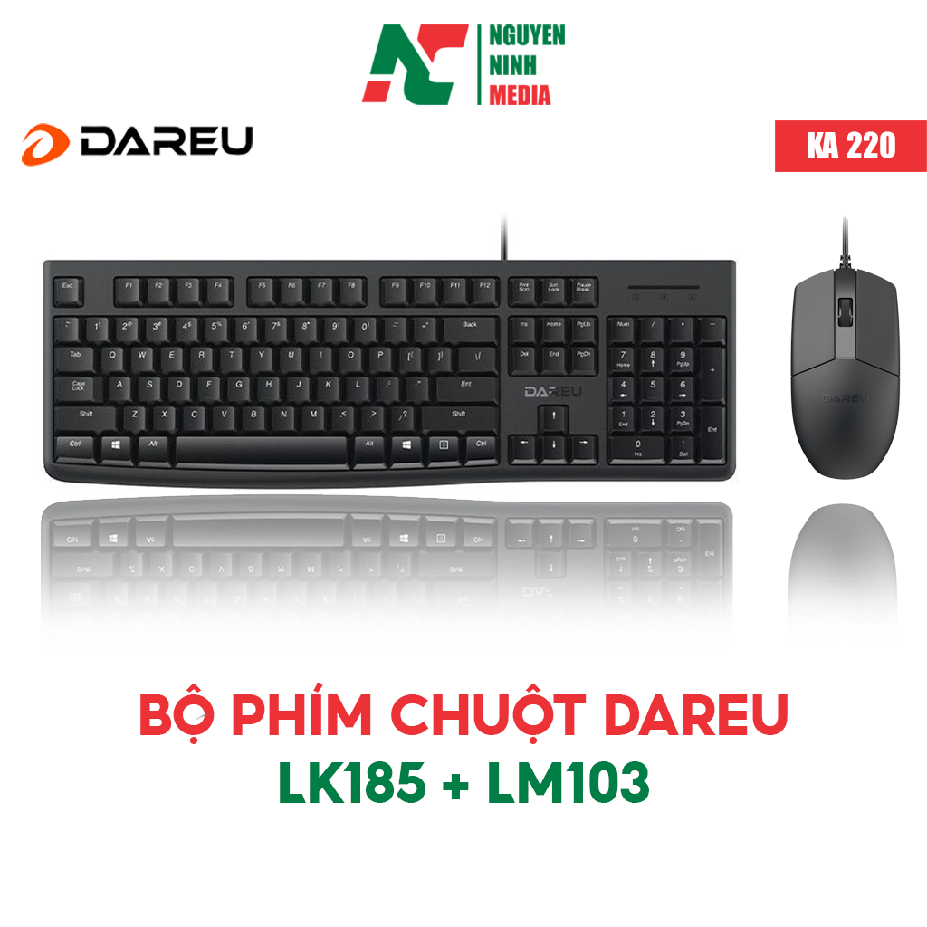 Bộ Phím Chuột Có Dây Dareu LK185 + LM103 - Hàng Chính Hãng