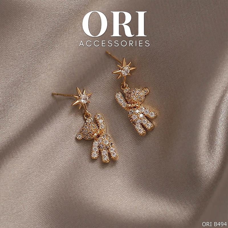 Bông tai nữ hình gấu Teddy xinh xắn đáng yêu ORI ACCESSORIES B494