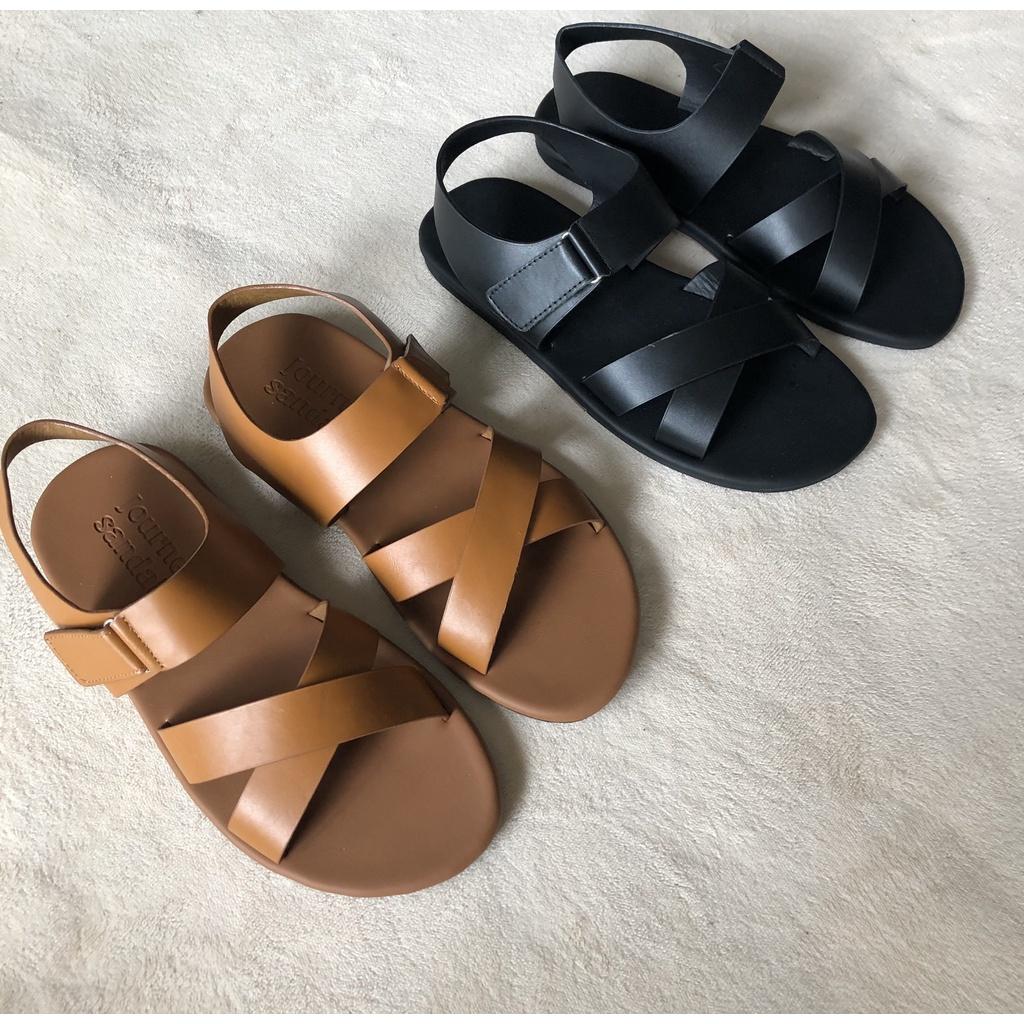 Sandals Nam Nữ JOURNEY Quai Chéo Basic Unisex Chất Liệu Da Cao Cấp