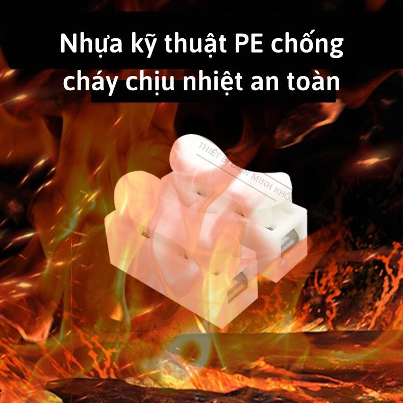 Combo 10c cầu nối dây điện nhanh CH2, cút nối dây điện nhanh 2P siêu bền, chống chập, cầu đấu 2