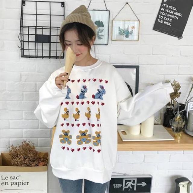 ÁO SWEATER NỈ GẤU