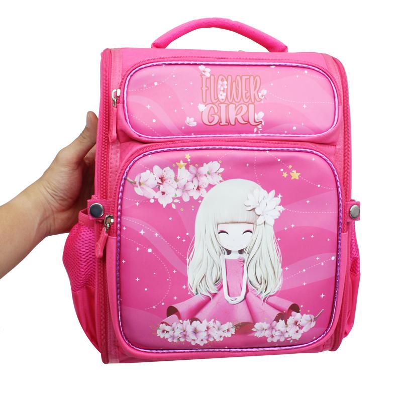 Cặp Chống Gù Học Sinh Nữ - Flower Girl - Size 36 - Miti C11073_36_BB4_PIN.D_PIN.D - Màu Hồng