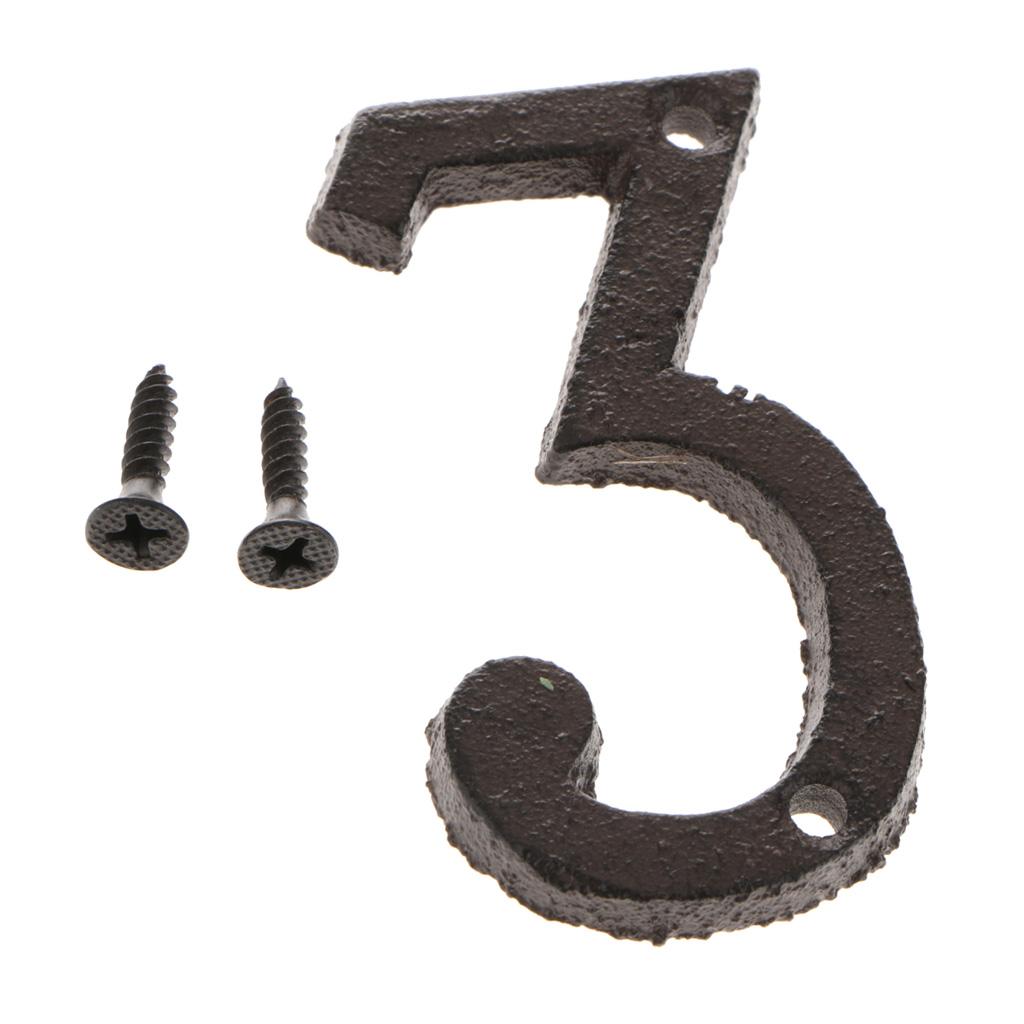 Wrought Iron Antique House Door 3 4 Number Sign Plaque DIY Letter Number