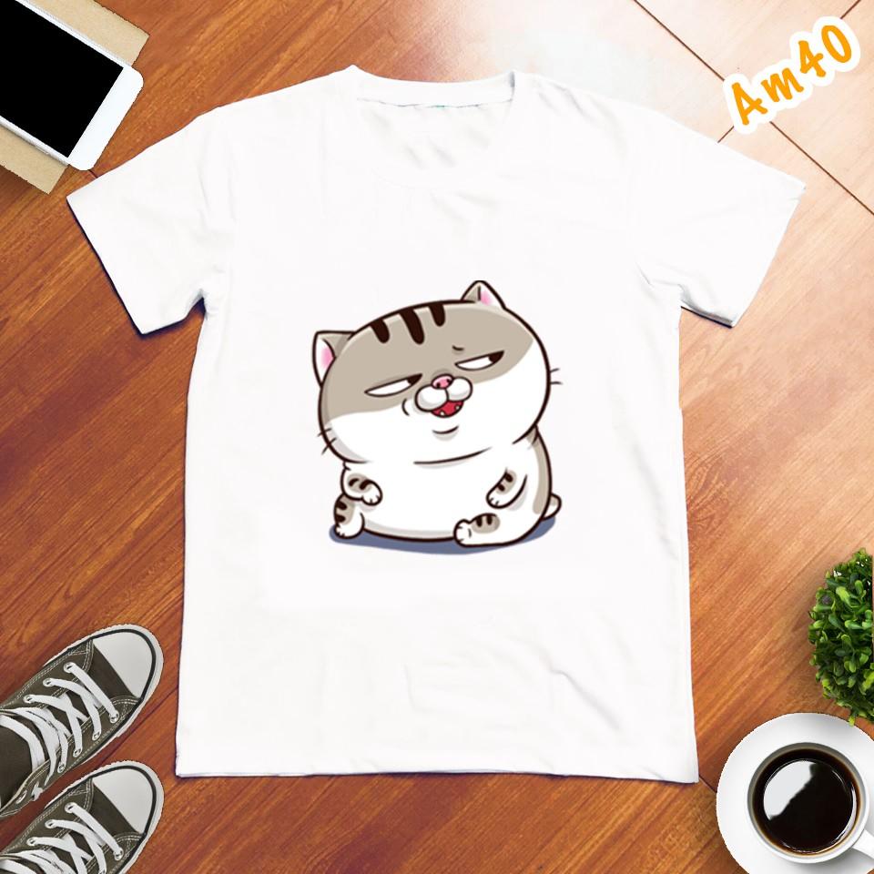 Áo thun Unisex Mèo Ami Bụng Bự Siêu Dễ Thương