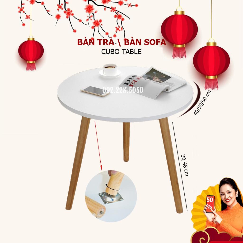 Bàn trà sofa vintage mặt tròn đường kính 40,50,60 cm, chân cao 30cm hoặc 48cm