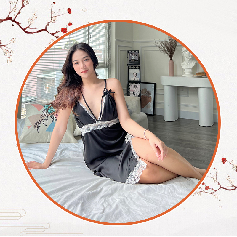 Váy ngủ lụa hai dây hở lưng sexy P1 - Đầm ngủ nữ cao cấp gợi cảm - Đồ ngủ nữ sexy