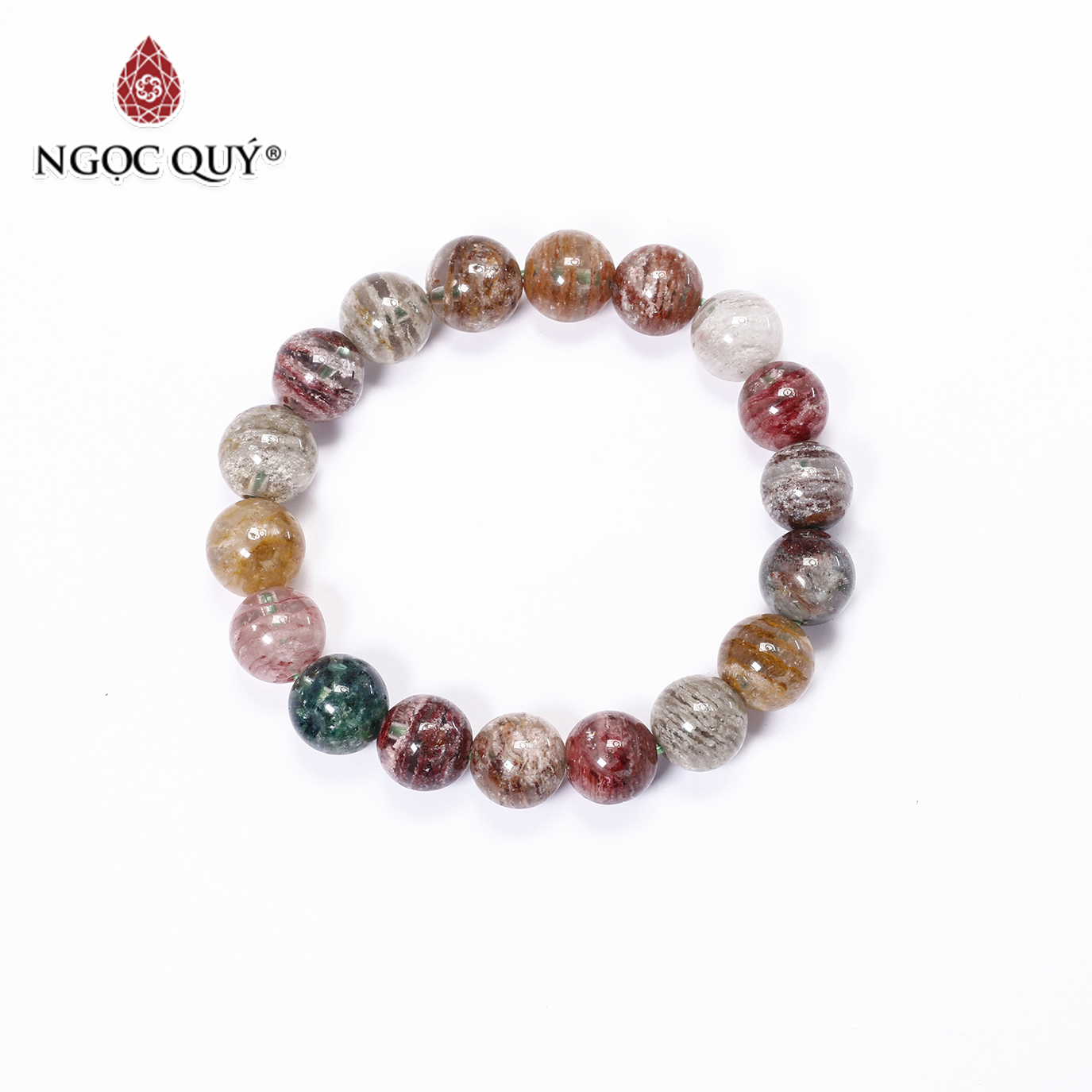 Vòng tay đá ưu linh đa sắc size hạt 10mm - Ngọc Quý Gemstones