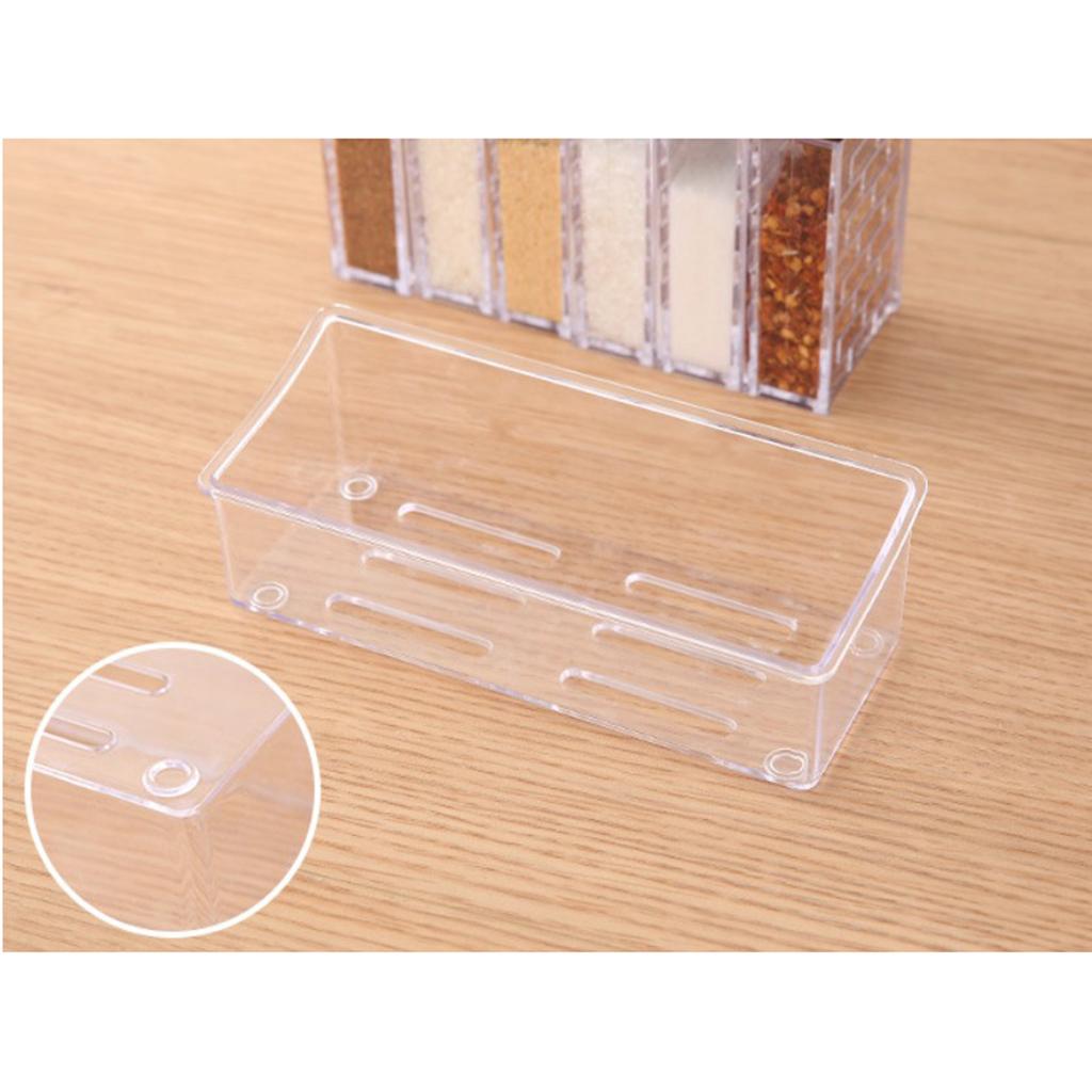 Multi-function Spice Jars Rack Condiment Pot Container Organizer White Lid