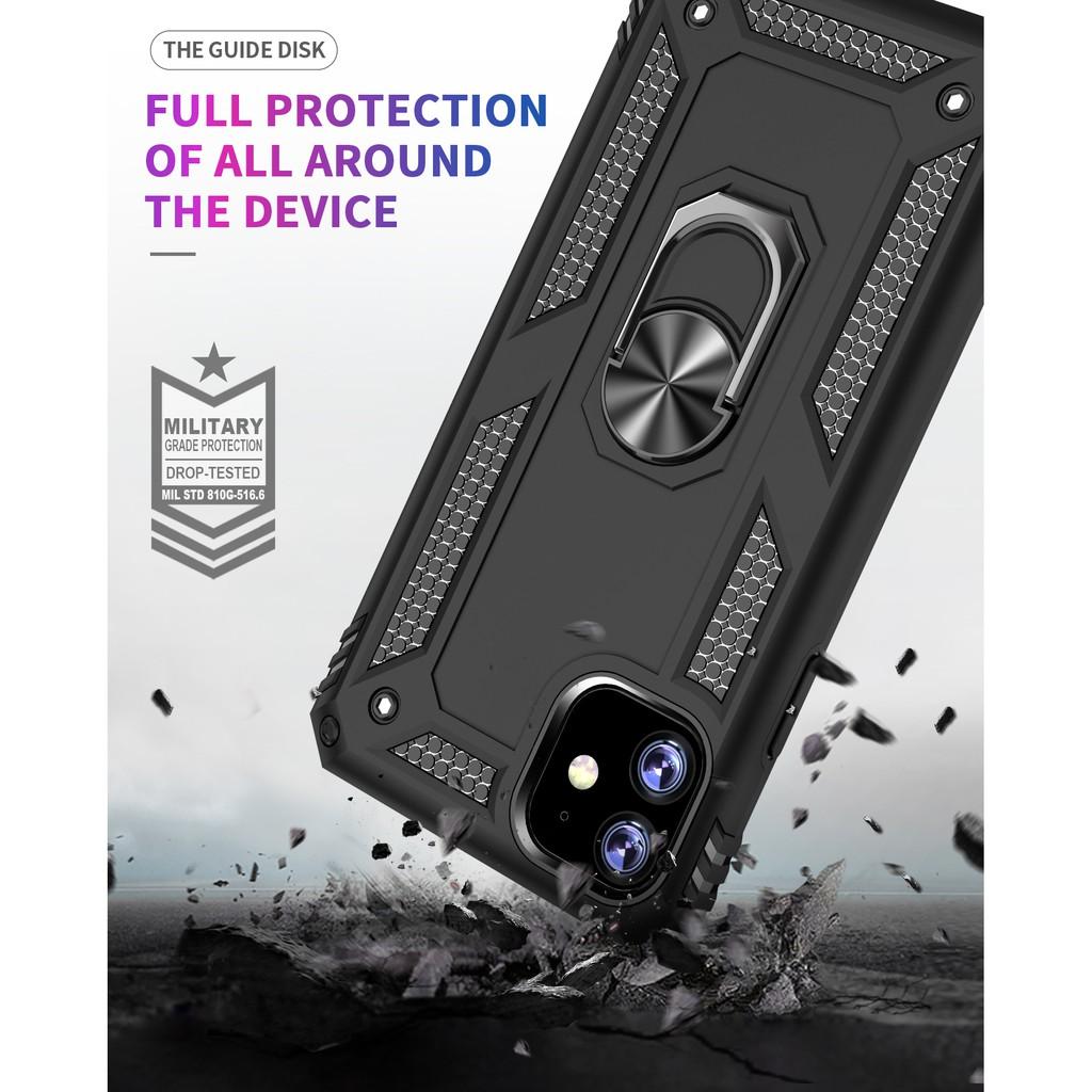 Ốp lưng cho iPhone 11 chống sốc 2 lớp kèm nhẫn iring làm giá đỡ