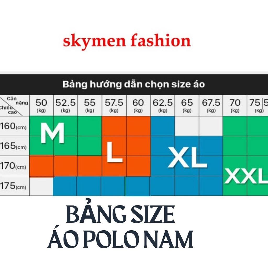 Áo thun polo nam có cổ tay ngắn vải thun cotton cao cấp thêu họa tiết skymen Fashion - ATN03
