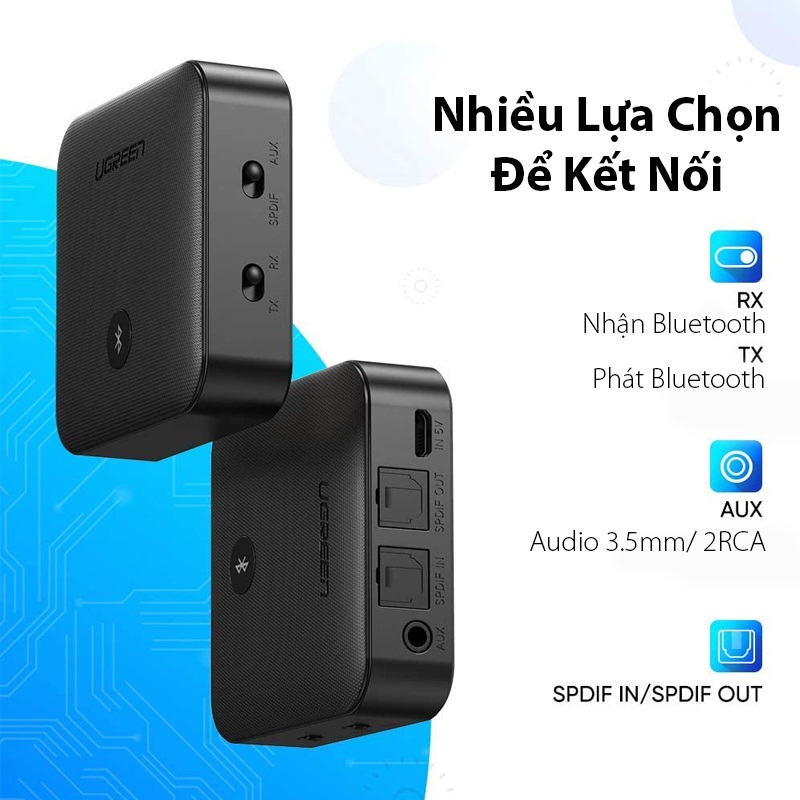 Bộ nhận và phát Bluetooth 5.0 hỗ trợ SPDIF Optical và APTX UGREEN 70158 hàng chính hãng