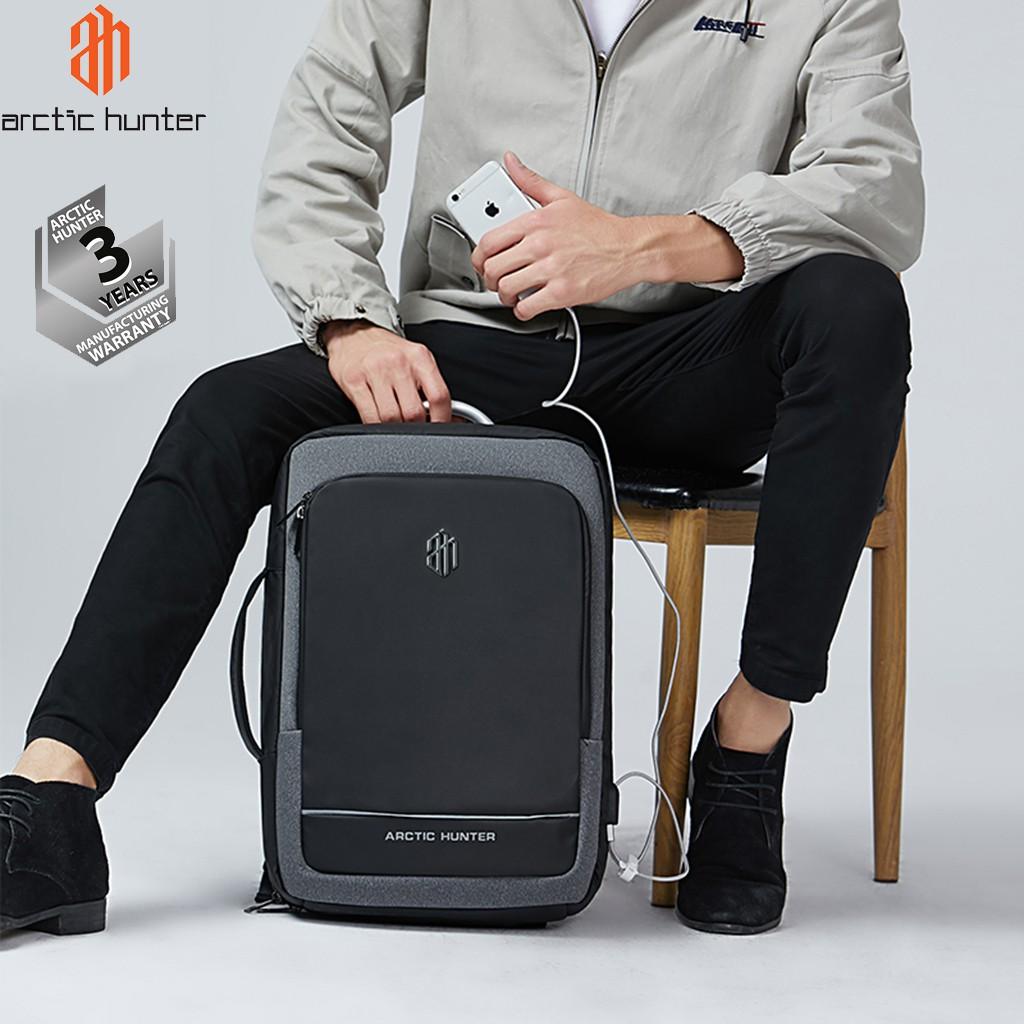 Balo du lịch Arctic Hunter B00227 chất liệu Oxford chống nước, khóa mở rộng như vali, cổng kết nối USB