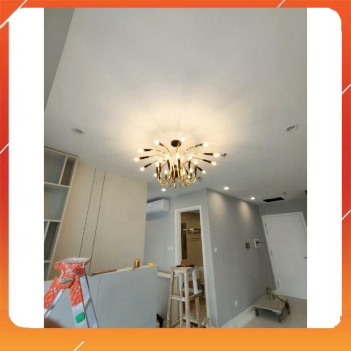 Đèn chùm hoa sen - 24 tay hợp kim mạ vàng đẹp - Tặng kèm bóng led chuyên dụng