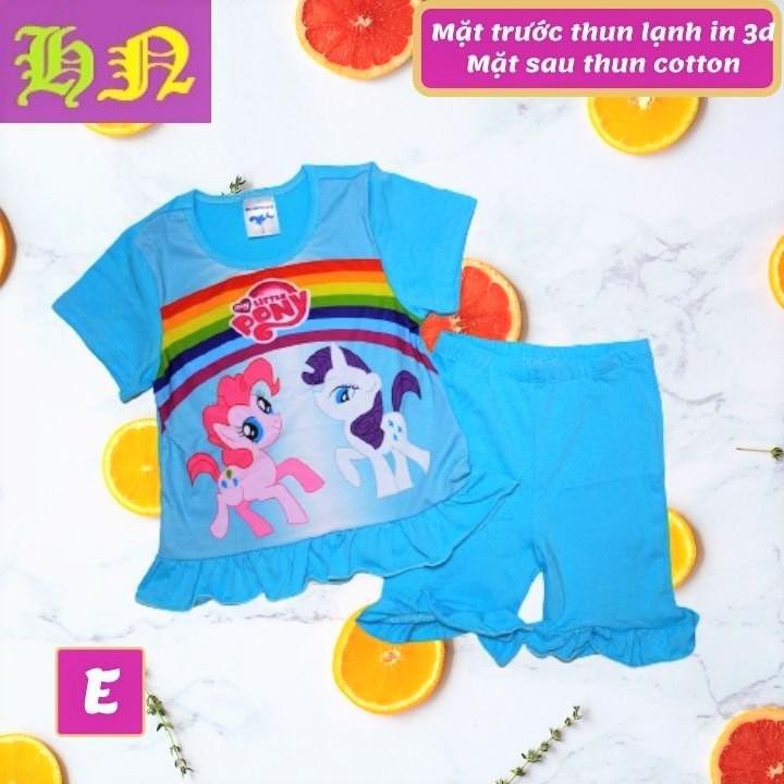 Đồ bộ bé gái lửng tà xòe hình Pony từ 10-42kg - chất liệu thun cotton - Giặt không vỡ hình- Hương Nhiên