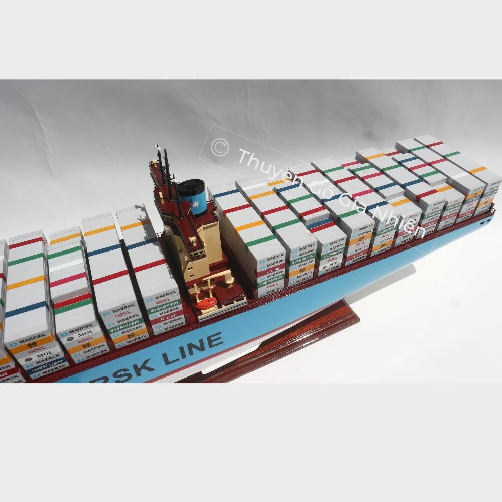 Mô Hình Thuyền Gỗ Trang Trí Phong Thủy Dạng Thuyền Thương Mại EMMA MAERSK Chính Hãng, Hàng Xuất Khẩu Chất Lượng Cao