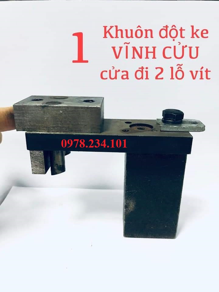 Bộ chày cối cửa đi nhôm Xingfa ke vĩnh cửu 2 lỗ