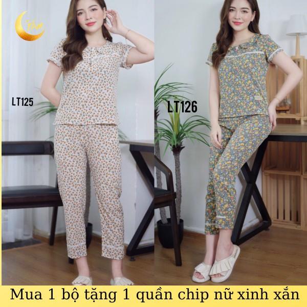 Đồ bộ mặc nhà, mặc sau sinh, đồ ngủ, quần áo nữ mặc nhà đẹp mẫu cổ tròn xinh xắn