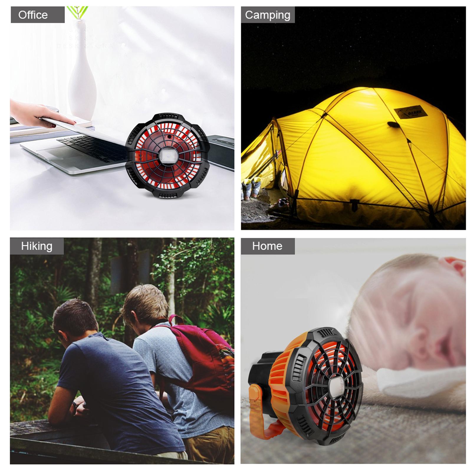 Quạt Máy Cắm Trại Kèm Đèn Pin 2 Trong 1 Tiện Nghi Phù Hợp Hoạt Động Ngoài Trời
