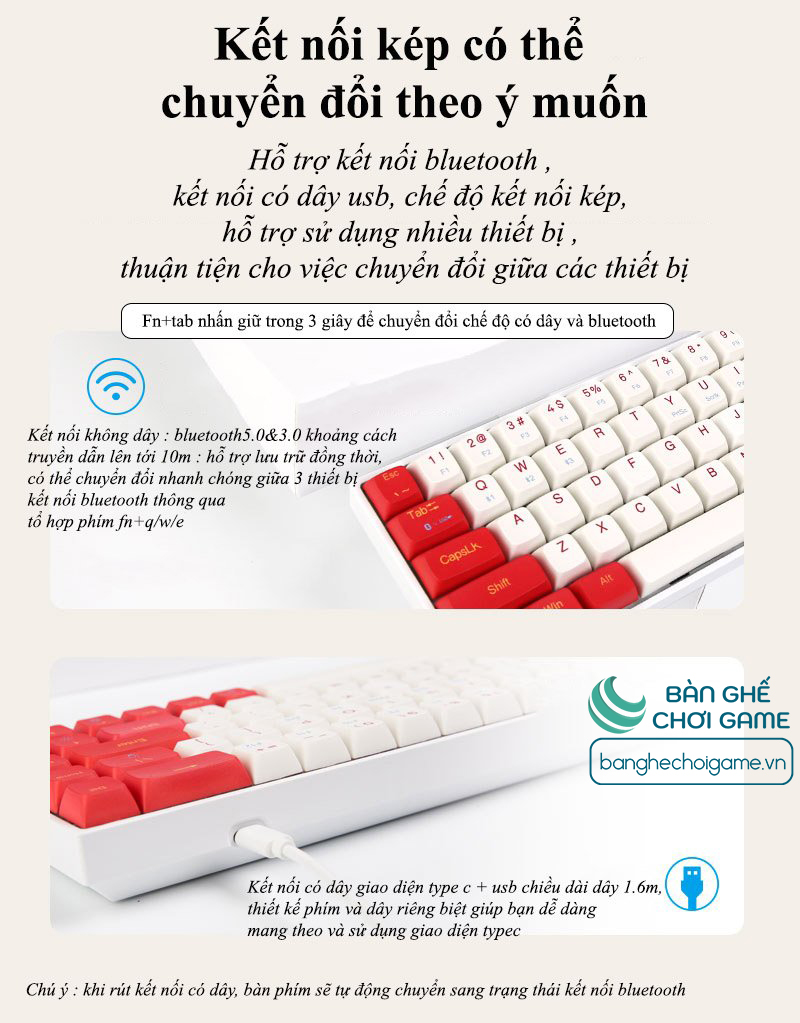 Bàn phím cơ không dây Bluetooth Newmen GM680 Jungle Hot Swap Outemu Switch - Hàng chính hãng