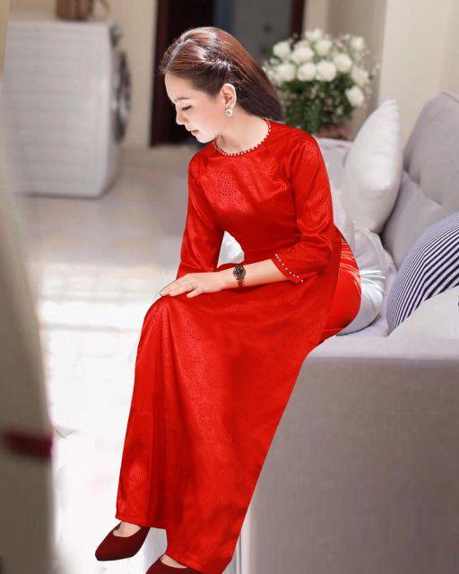 Set nguyên bộ áo dài truyền thống gấm cao cấp