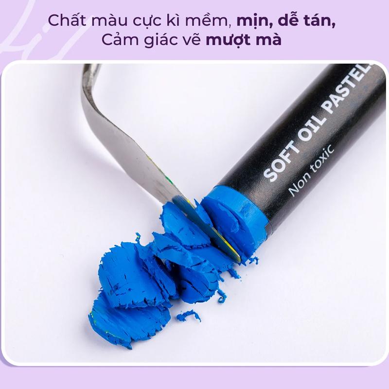 Hộp 24 Bút Sáp Dầu Thân Tròn - Soft Oil Pastels - Colokit OP-C033