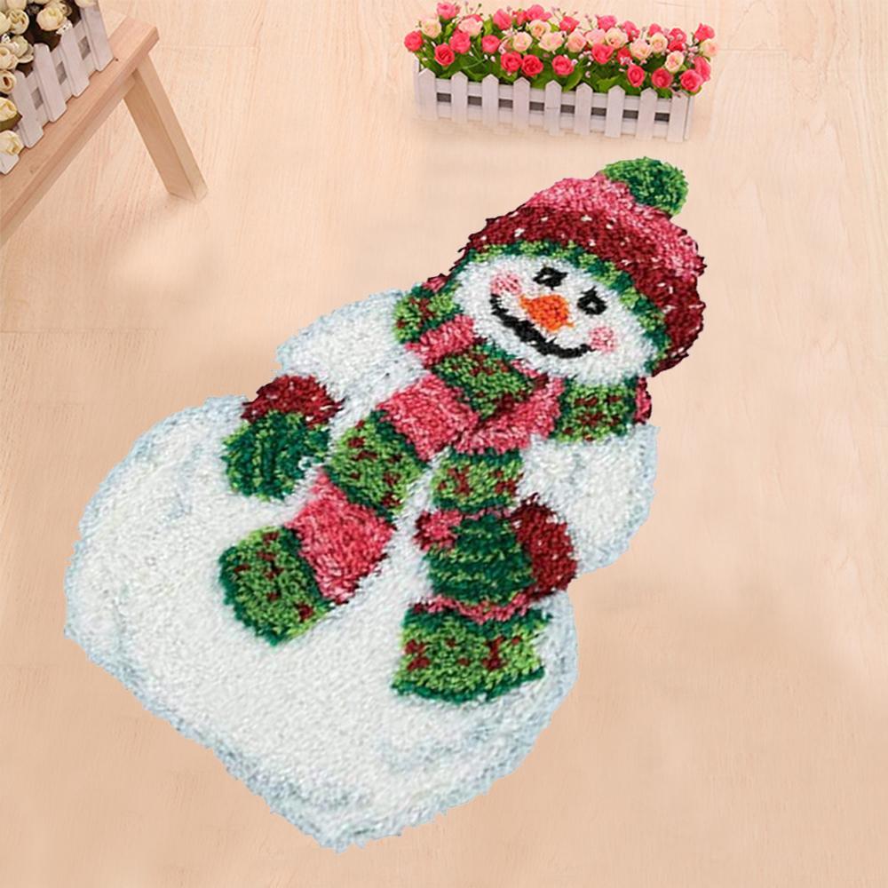 Latch Hook Rug Kits Carpet Embroidery Kit DIY Christmas Snowman Home Ornaments