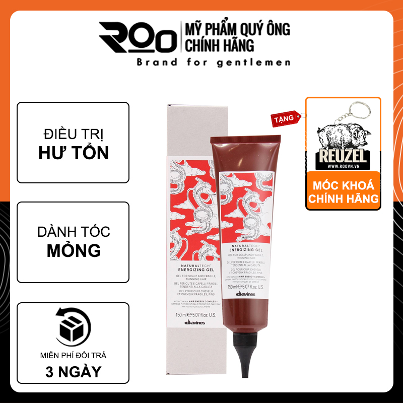 Gel Davines Energizing Ngăn Ngừa Rụng Tóc - Tặng móc khoá chính hãng