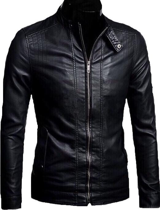 Hình ảnh Áo Khoác Da Nam Đen Black Leather Cao Cấp AKD21