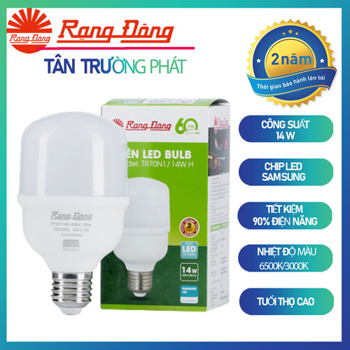 Bóng đèn LED BULB Trụ 14W Rạng Đông Model: TR70N1/14W.H