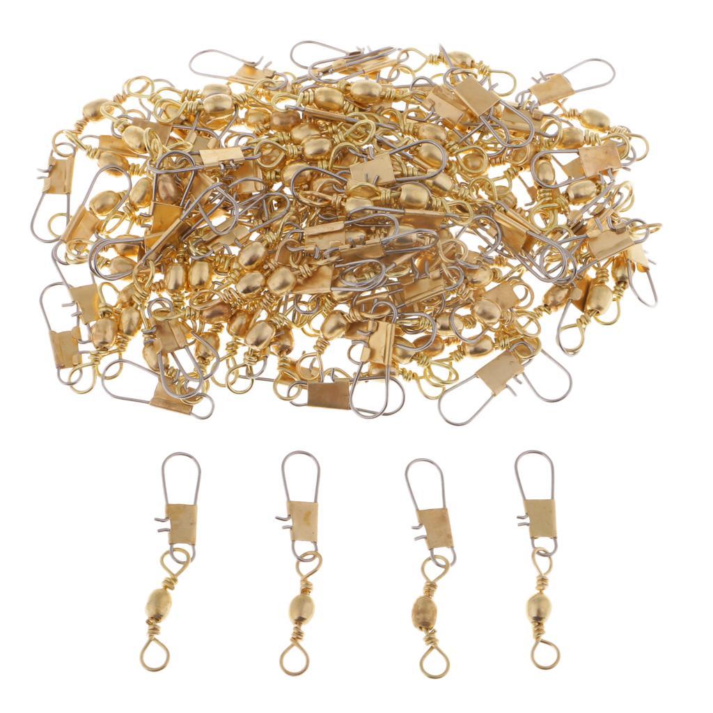 100pcs Interlock Snap Fishing Rolling Swivel Ball Bearing Solid Rings 10kg-25kg