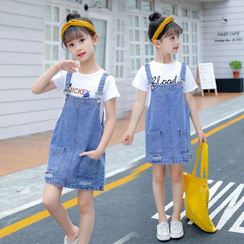 Yếm Bò Cho Bé Gái Xuân Thu 2021 - Vải Bò Mềm - Hàng Quảng Châu Cao Cấp