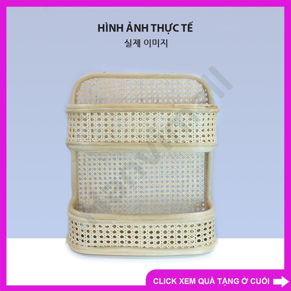 Kệ 2 tầng treo tường làm từ mây