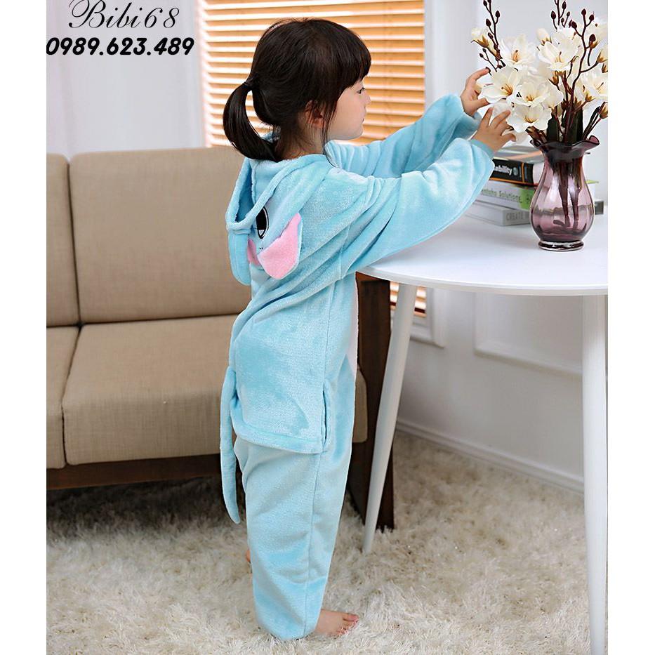 Bộ Đồ thú Khủng Long xanh liền thân lông mịn Pijama dành Cho Người Lớn và Trẻ Em kiểu dáng Động Vật Hoạt Hình Cosplay