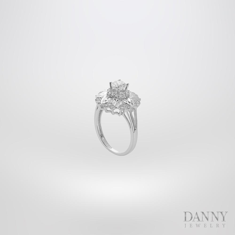 Nhẫn Nữ Danny Jewelry Bạc 925 Xi Nước Bạch Kim Đính Đá CZ KI4GZ016
