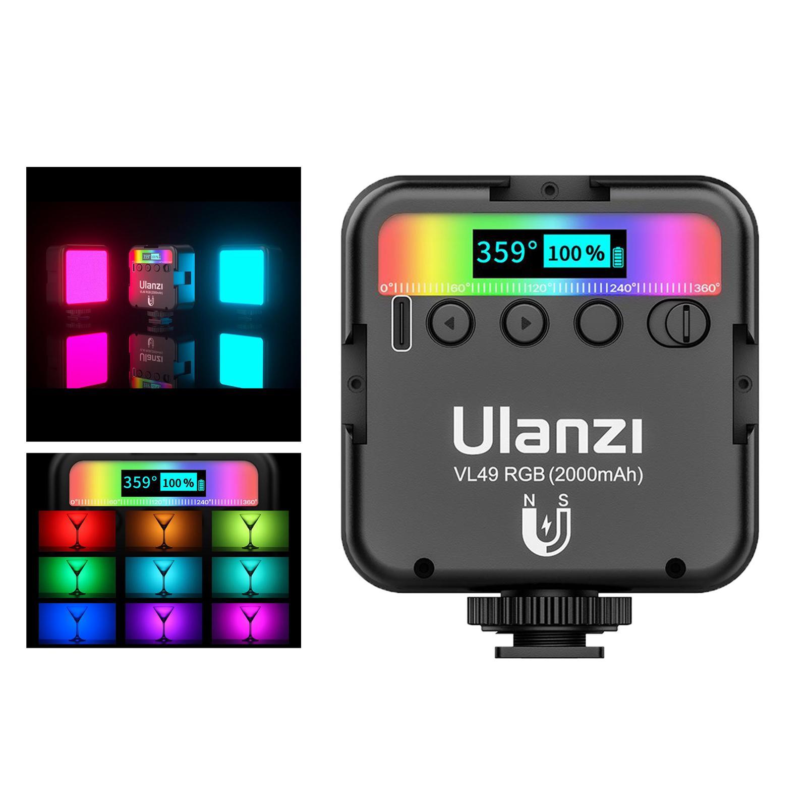 Portable VL49 RGB Video Light Camera Light Full Color 3 Cold Shoes