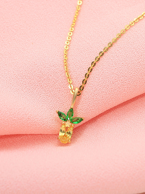 Mặt dây chuyền vàng tây trái cây đính đá JP1028G Jyme Jewelry