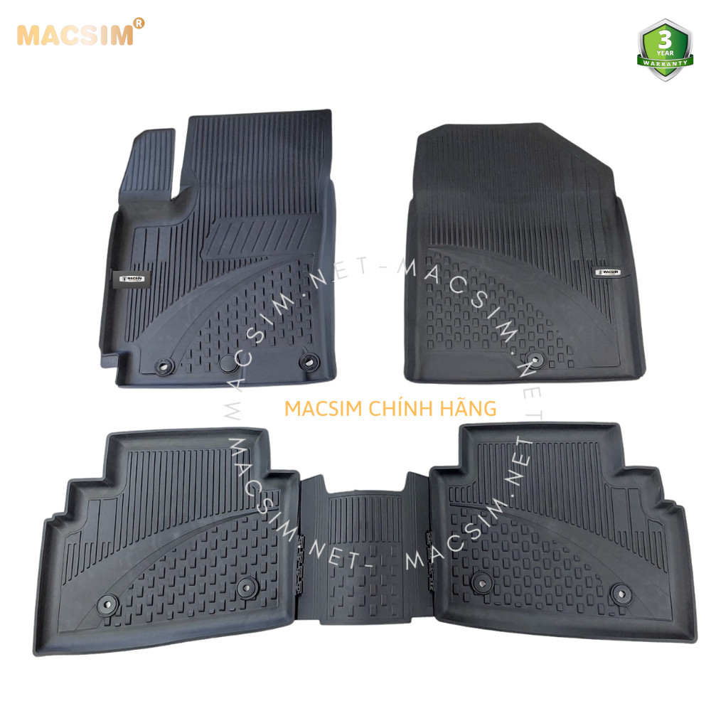 Thảm lót sàn ô tô nhựa TPE Silicon KIA Seltos 2019+ Black Nhãn hiệu Macsim