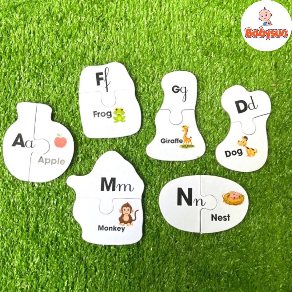 Đồ chơi Puzzle Ghép Hình 72 mảnh học chữ cái, số đếm, giao thông, rau củ quả, con vật sản xuất tại Việt Nam