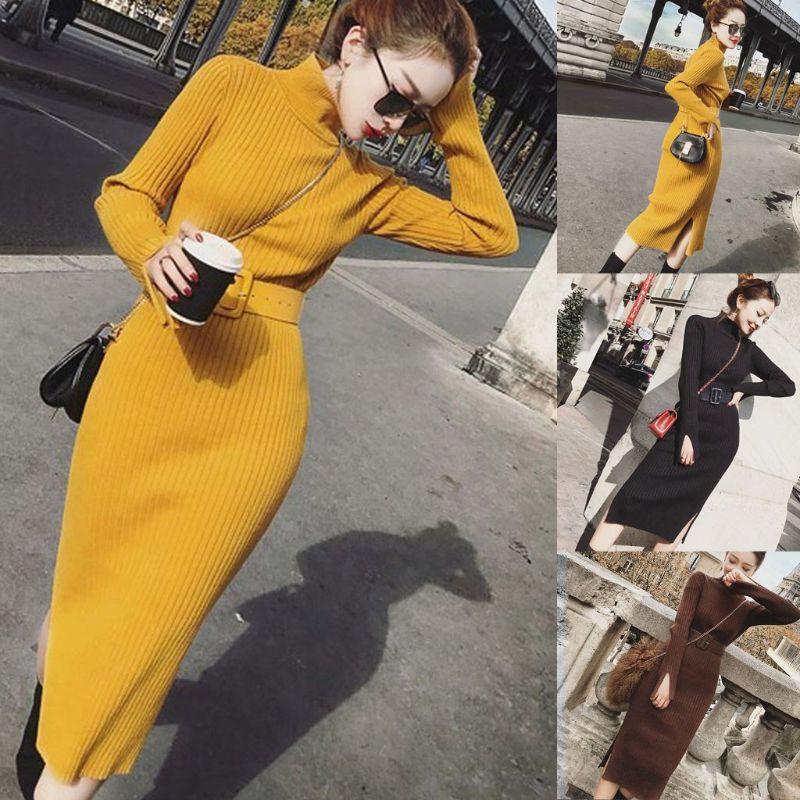 Đầm Body Len Cổ Cao Cực Xinh Ảnh Thật