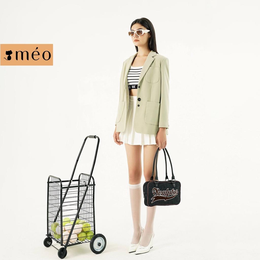 Áo blazer nữ Méo shop dài tay có túi hộp phối cúc Sunyta