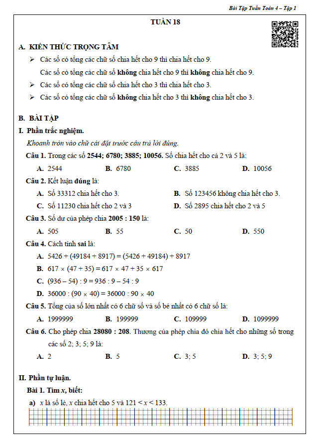 Combo Bài Tập Tuần và Đề Kiểm Tra - Toán và Tiếng Việt 4 - Học Kì 1 (4 cuốn)