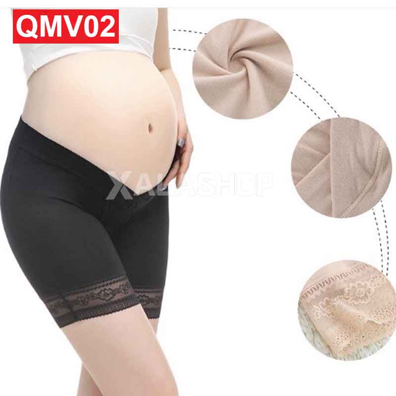 Quần mặc váy cotton cạp chéo chân ren QMV01