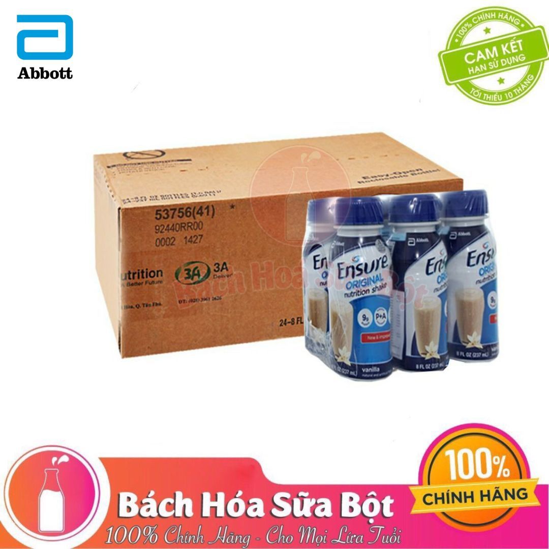 Thùng 24 chai sữa pha sẵn Ensure Original Vanilla 237ml