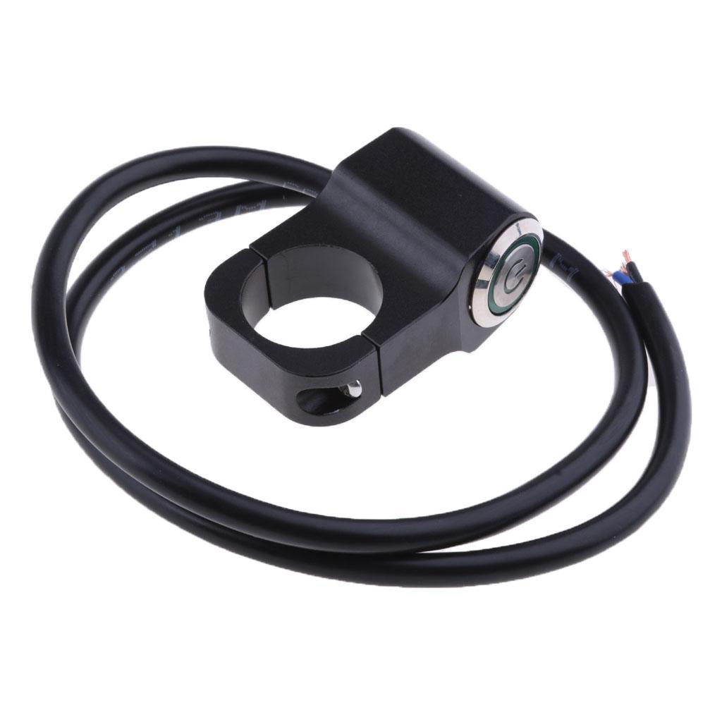 Handlebar Headlight on/OFF Aluminum Alloy Push Button Switch Blue & Green